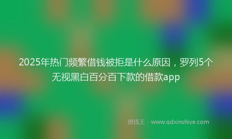 2025年热门频繁借钱被拒是什么原因，罗列5个无视黑白百分百下款的借款app