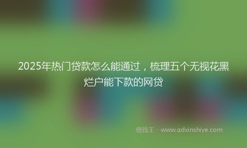 2025年热门贷款怎么能通过，梳理五个无视花黑烂户能下款的网贷