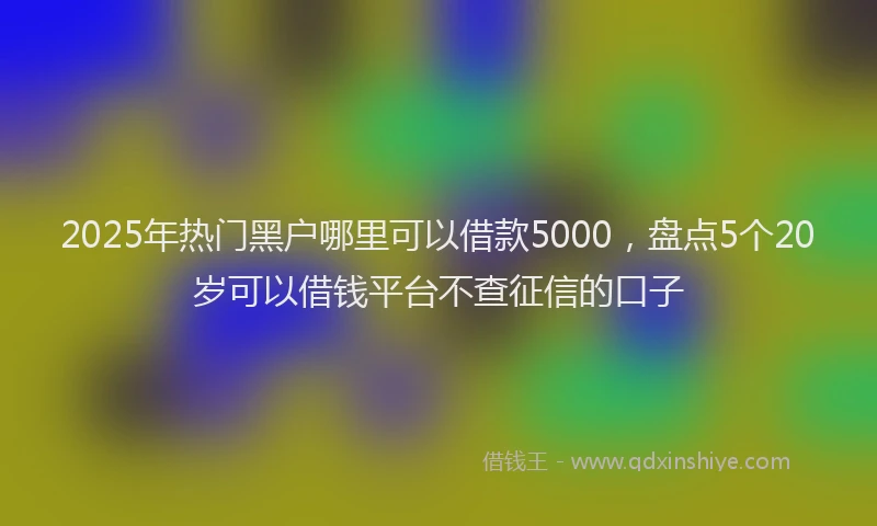 2025年热门黑户哪里可以借款5000，盘点5个20岁可以借钱平台不查征信的口子