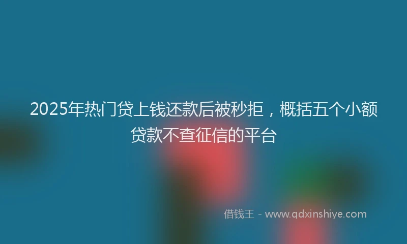 2025年热门贷上钱还款后被秒拒，概括五个小额贷款不查征信的平台