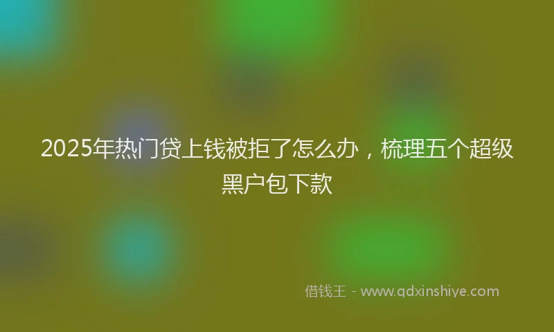 2025年热门贷上钱被拒了怎么办，梳理五个超级黑户包下款