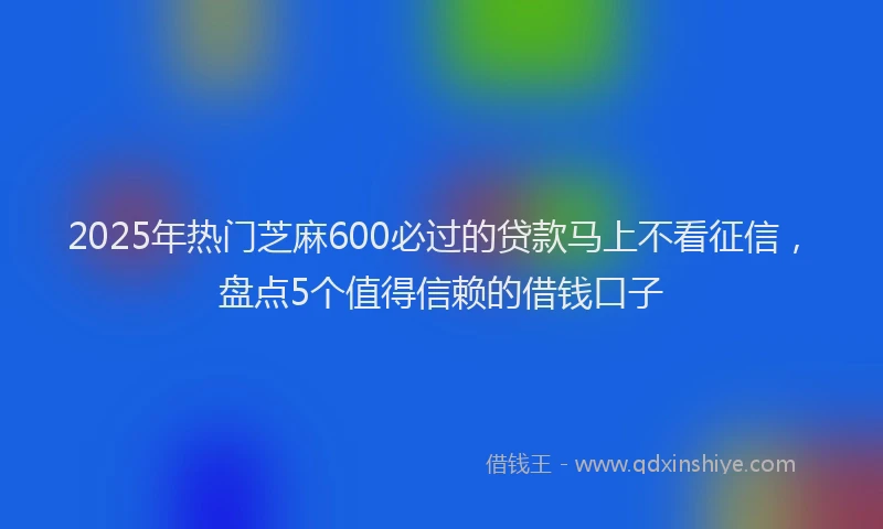 2025年热门芝麻600必过的贷款马上不看征信，盘点5个值得信赖的借钱口子