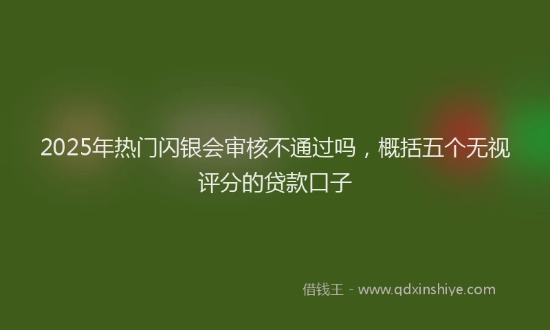 2025年热门闪银会审核不通过吗，概括五个无视评分的贷款口子