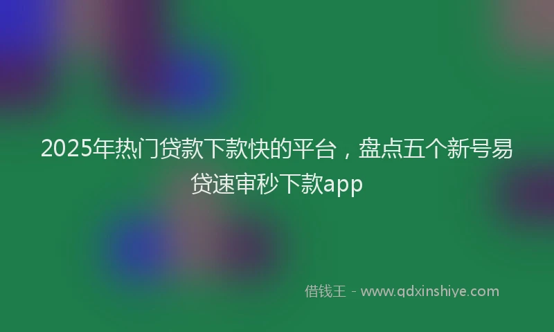 2025年热门贷款下款快的平台，盘点五个新号易贷速审秒下款app