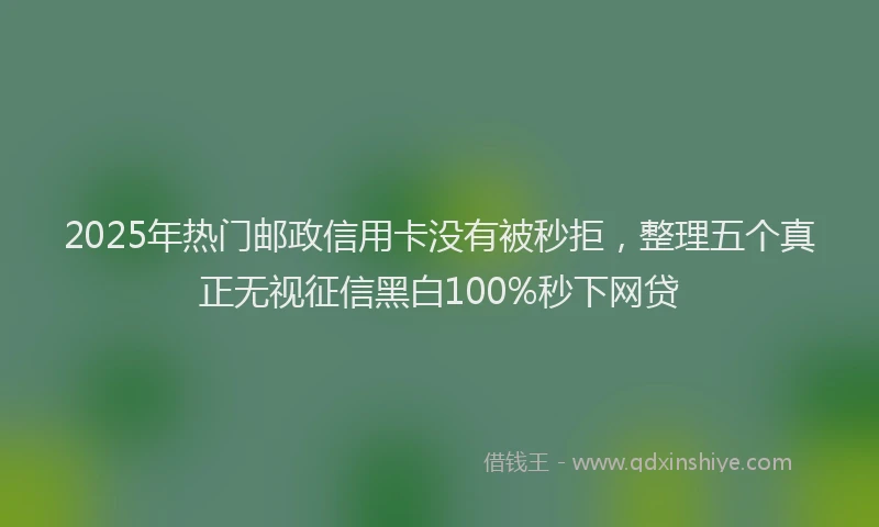2025年热门邮政信用卡没有被秒拒，整理五个真正无视征信黑白100%秒下网贷