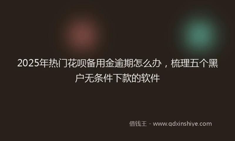 2025年热门花呗备用金逾期怎么办，梳理五个黑户无条件下款的软件