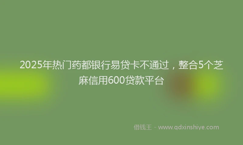2025年热门药都银行易贷卡不通过，整合5个芝麻信用600贷款平台