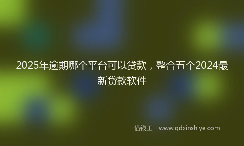 2025年逾期哪个平台可以贷款，整合五个2024最新贷款软件