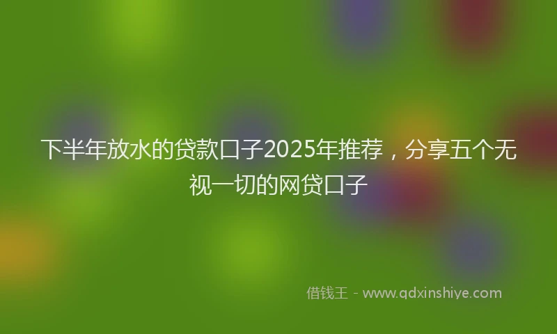 下半年放水的贷款口子2025年推荐，分享五个无视一切的网贷口子
