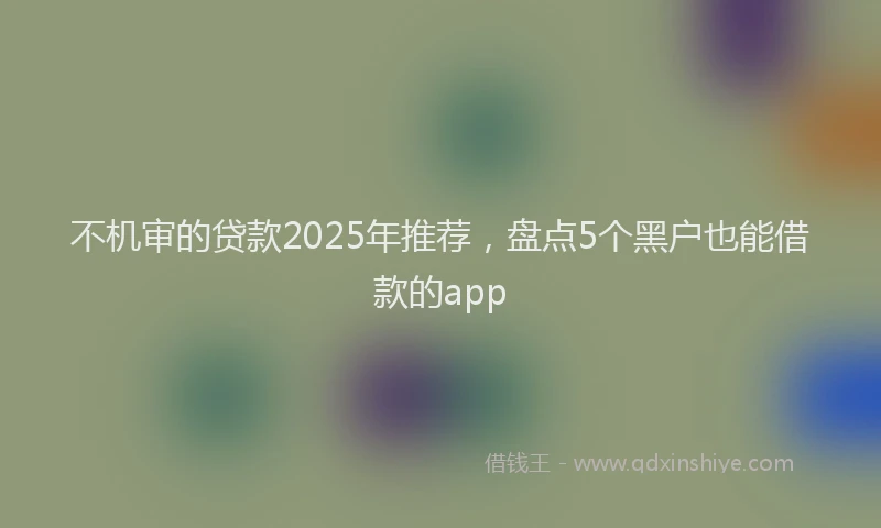 不机审的贷款2025年推荐，盘点5个黑户也能借款的app