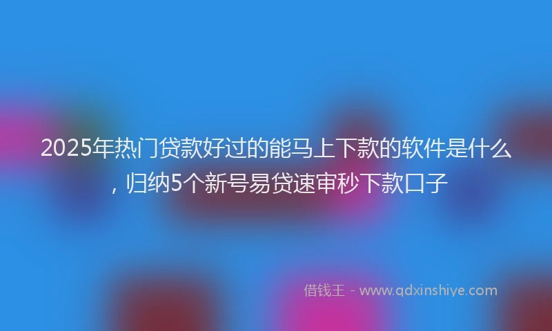 2025年热门贷款好过的能马上下款的软件是什么，归纳5个新号易贷速审秒下款口子