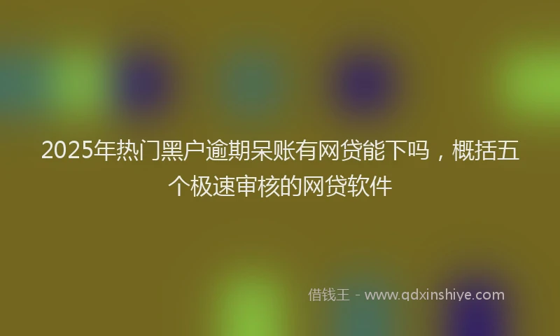 2025年热门黑户逾期呆账有网贷能下吗，概括五个极速审核的网贷软件