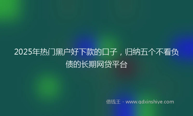 2025年热门黑户好下款的口子，归纳五个不看负债的长期网贷平台