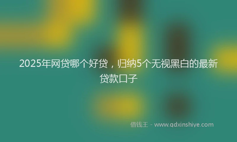 2025年网贷哪个好贷，归纳5个无视黑白的最新贷款口子