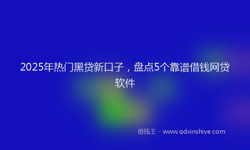 2025年热门黑贷新口子，盘点5个靠谱借钱网贷软件