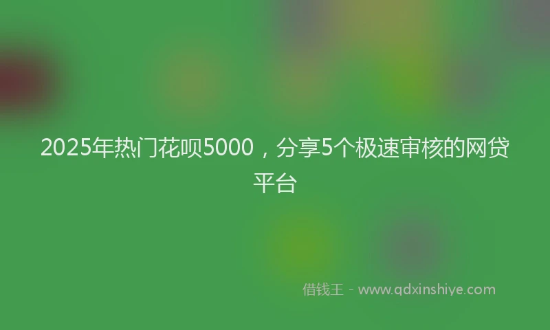 2025年热门花呗5000，分享5个极速审核的网贷平台