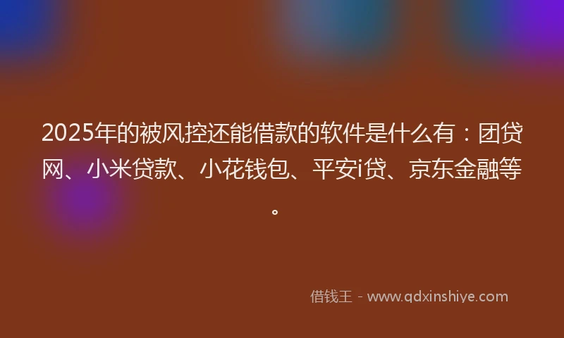 2025年的被风控还能借款的软件是什么有：团贷网、小米贷款、小花钱包、平安i贷、京东金融等。