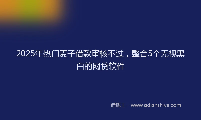 2025年热门麦子借款审核不过，整合5个无视黑白的网贷软件