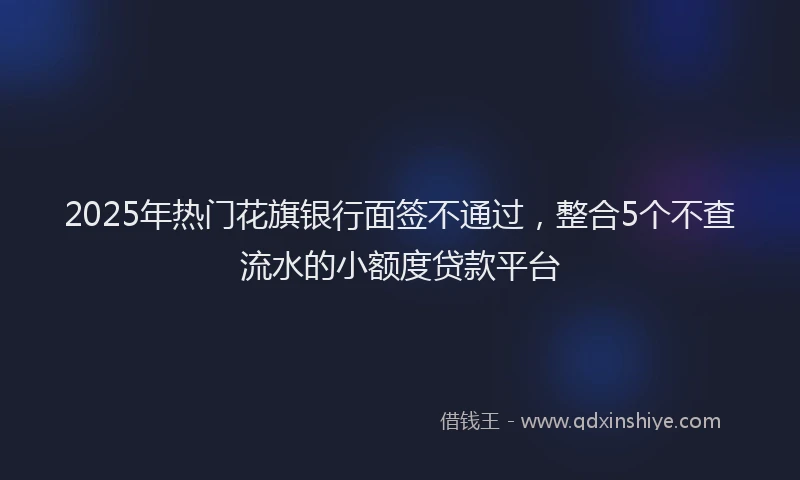 2025年热门花旗银行面签不通过，整合5个不查流水的小额度贷款平台