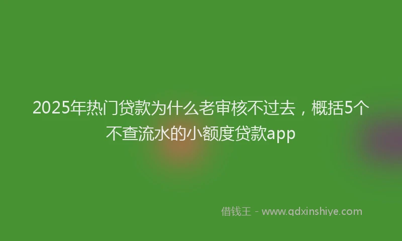2025年热门贷款为什么老审核不过去，概括5个不查流水的小额度贷款app