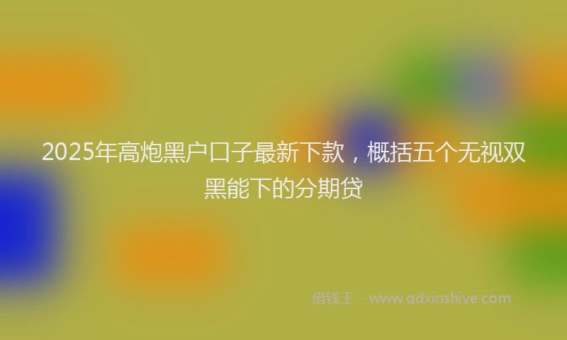 2025年高炮黑户口子最新下款，概括五个无视双黑能下的分期贷