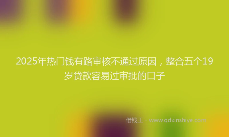 2025年热门钱有路审核不通过原因，整合五个19岁贷款容易过审批的口子