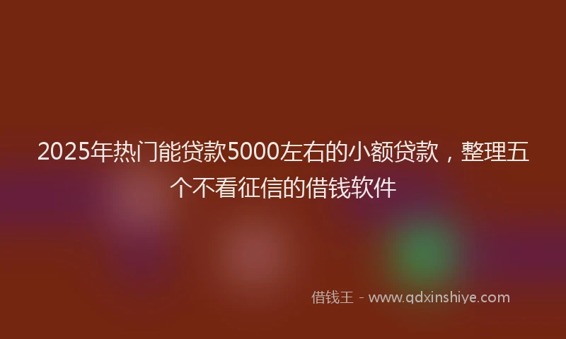2025年热门能贷款5000左右的小额贷款，整理五个不看征信的借钱软件