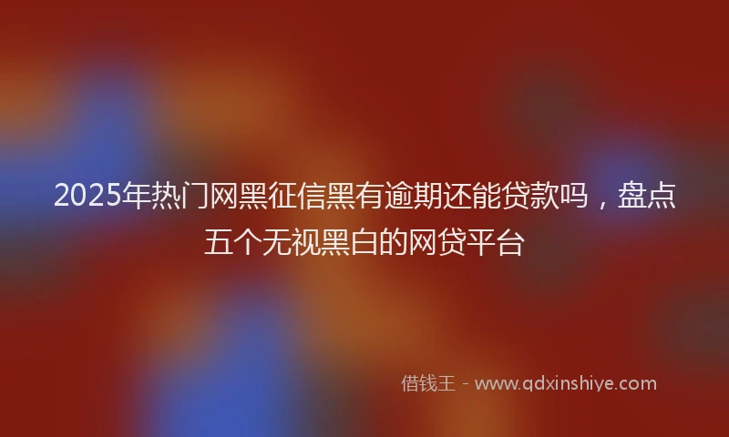 2025年热门网黑征信黑有逾期还能贷款吗，盘点五个无视黑白的网贷平台