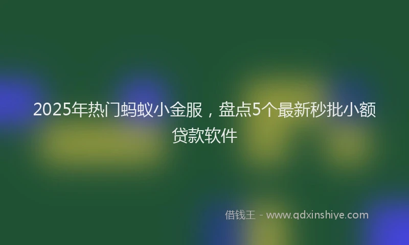 2025年热门蚂蚁小金服，盘点5个最新秒批小额贷款软件