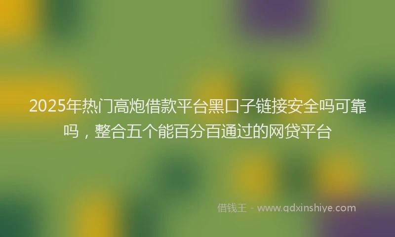 2025年热门高炮借款平台黑口子链接安全吗可靠吗，整合五个能百分百通过的网贷平台