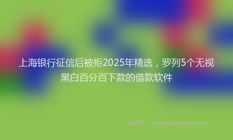 上海银行征信后被拒2025年精选，罗列5个无视黑白百分百下款的借款软件
