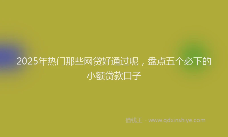 2025年热门那些网贷好通过呢，盘点五个必下的小额贷款口子