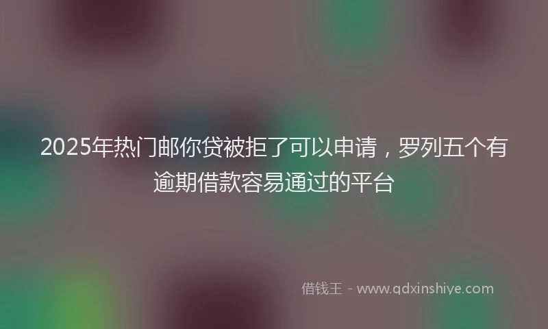 2025年热门邮你贷被拒了可以申请，罗列五个有逾期借款容易通过的平台