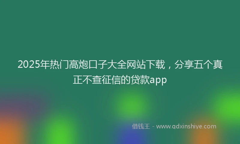 2025年热门高炮口子大全网站下载，分享五个真正不查征信的贷款app