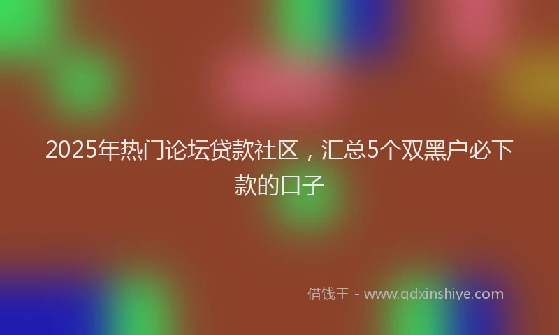 2025年热门论坛贷款社区，汇总5个双黑户必下款的口子