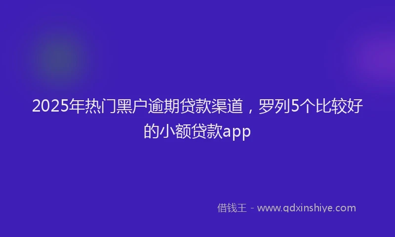 2025年热门黑户逾期贷款渠道，罗列5个比较好的小额贷款app