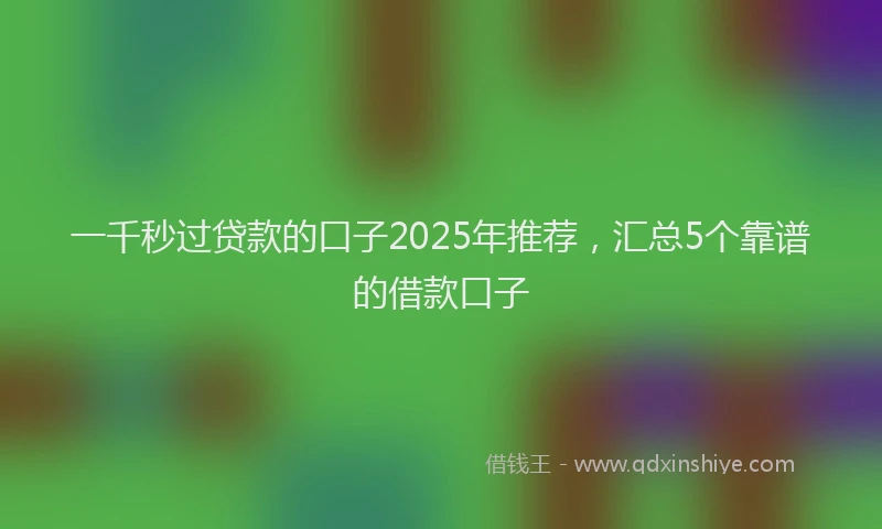 一千秒过贷款的口子2025年推荐，汇总5个靠谱的借款口子