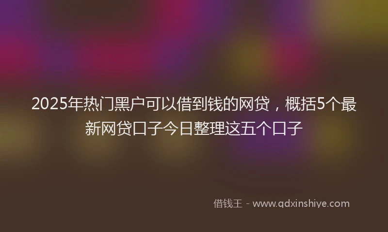 2025年热门黑户可以借到钱的网贷，概括5个最新网贷口子今日整理这五个口子