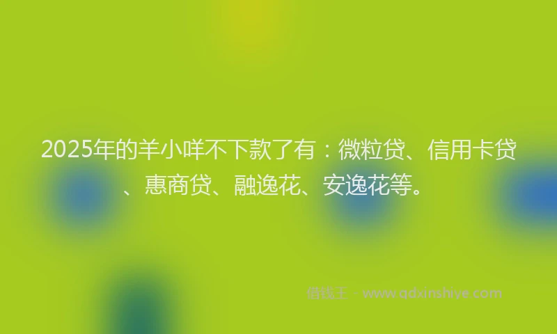 2025年的羊小咩不下款了有：微粒贷、信用卡贷、惠商贷、融逸花、安逸花等。