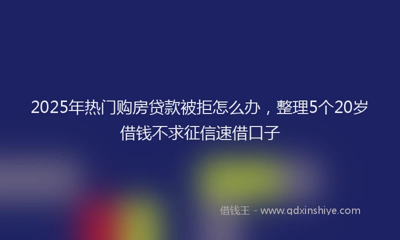 2025年热门购房贷款被拒怎么办，整理5个20岁借钱不求征信速借口子