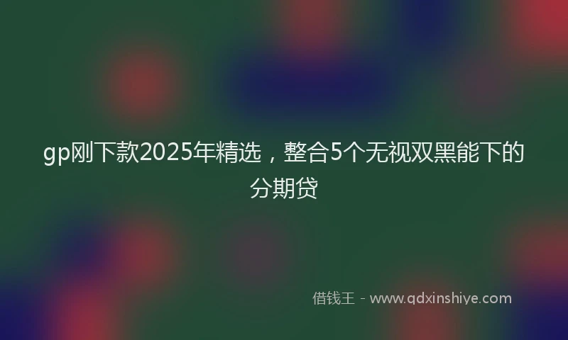 gp刚下款2025年精选，整合5个无视双黑能下的分期贷