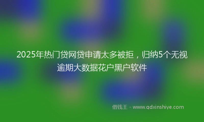2025年热门贷网贷申请太多被拒，归纳5个无视逾期大数据花户黑户软件