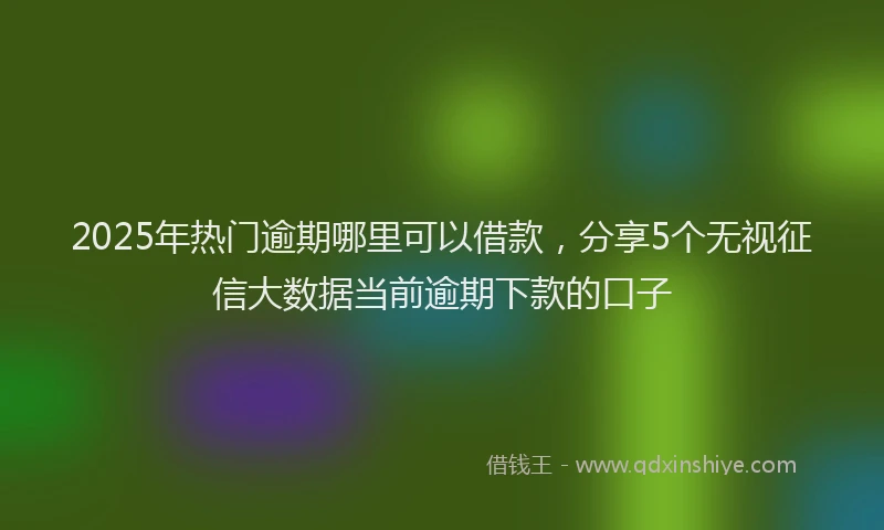 2025年热门逾期哪里可以借款，分享5个无视征信大数据当前逾期下款的口子