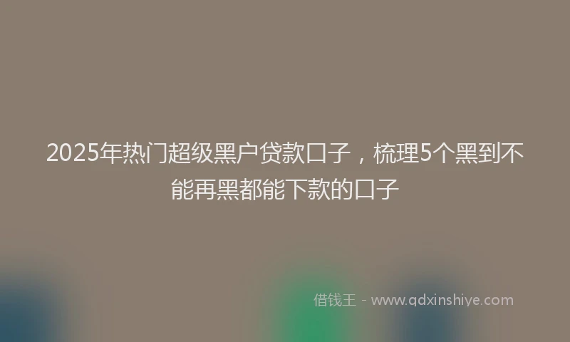 2025年热门超级黑户贷款口子，梳理5个黑到不能再黑都能下款的口子