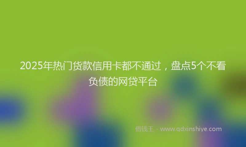 2025年热门货款信用卡都不通过，盘点5个不看负债的网贷平台