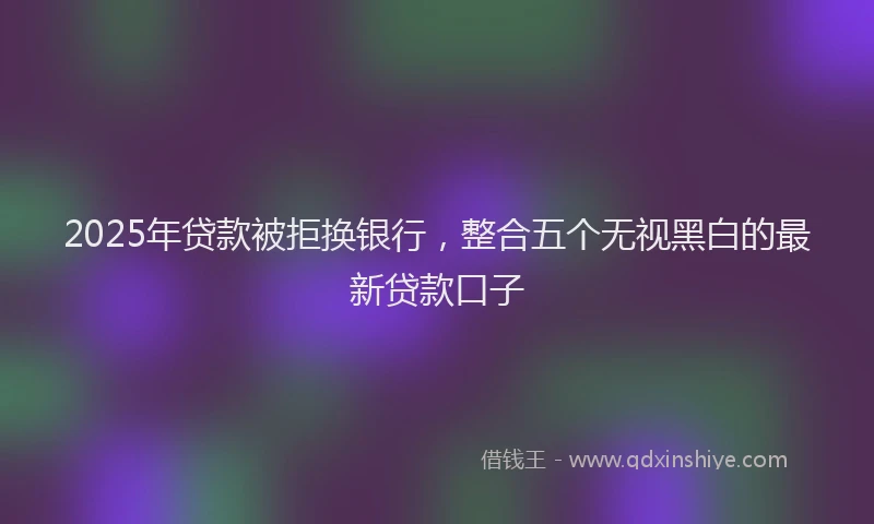2025年贷款被拒换银行，整合五个无视黑白的最新贷款口子