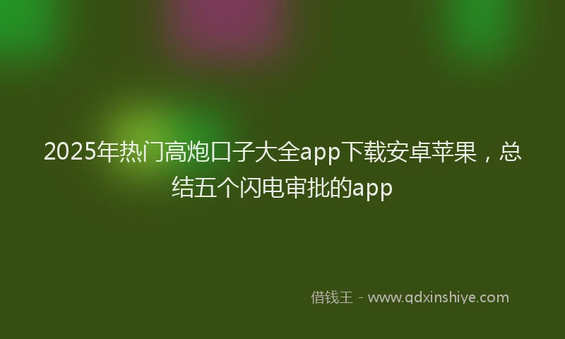 2025年热门高炮口子大全app下载安卓苹果，总结五个闪电审批的app