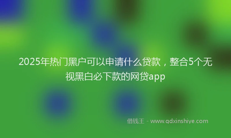 2025年热门黑户可以申请什么贷款，整合5个无视黑白必下款的网贷app