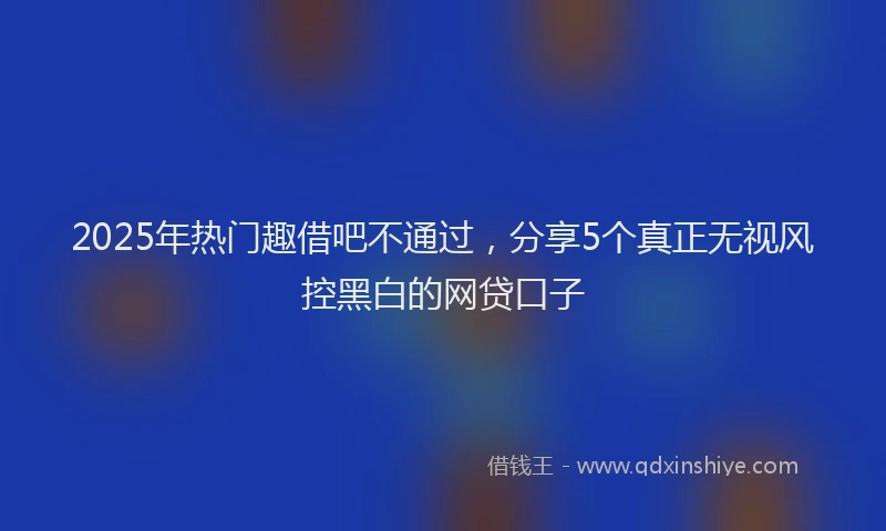 2025年热门趣借吧不通过，分享5个真正无视风控黑白的网贷口子