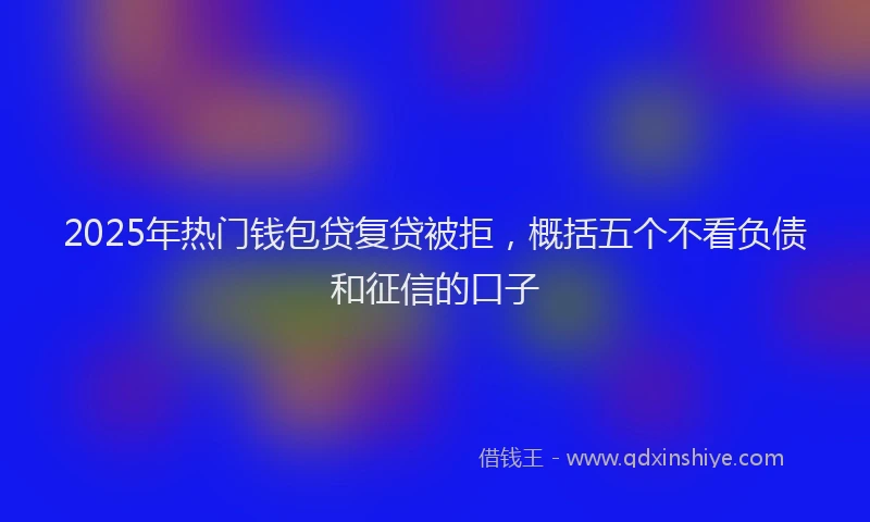 2025年热门钱包贷复贷被拒，概括五个不看负债和征信的口子